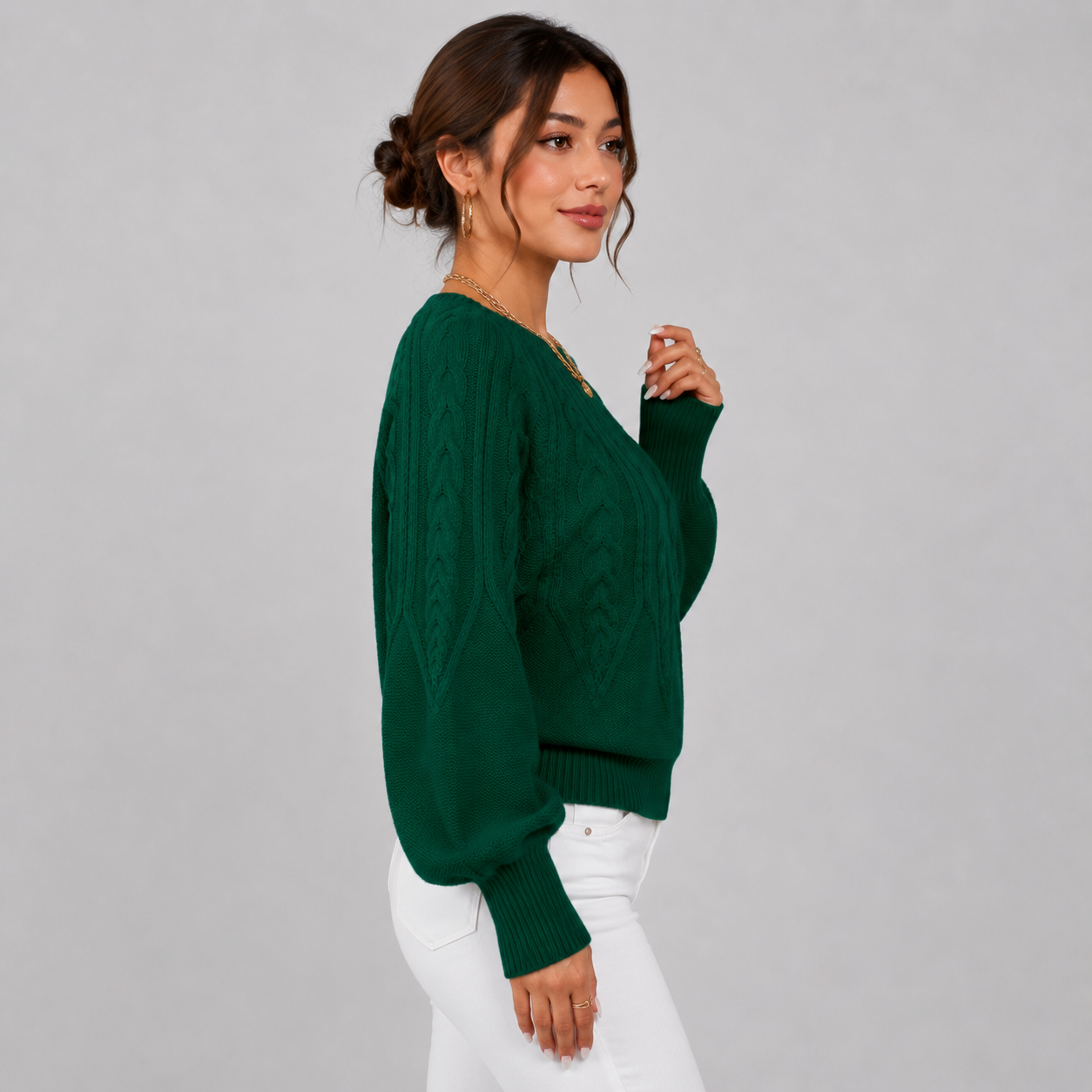 Montviro | Women's Plus Size Sweater – High Stretch Knit Fall Winter Pullover