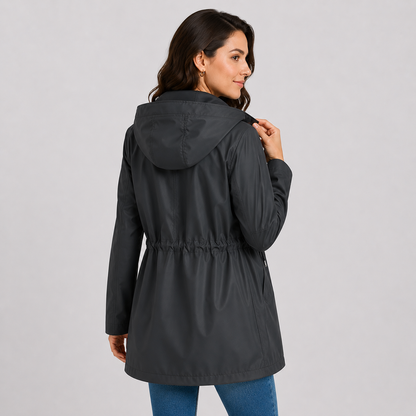 Montviro | Women's Plus Size Jacket Lightweight Hooded Cinched Waist