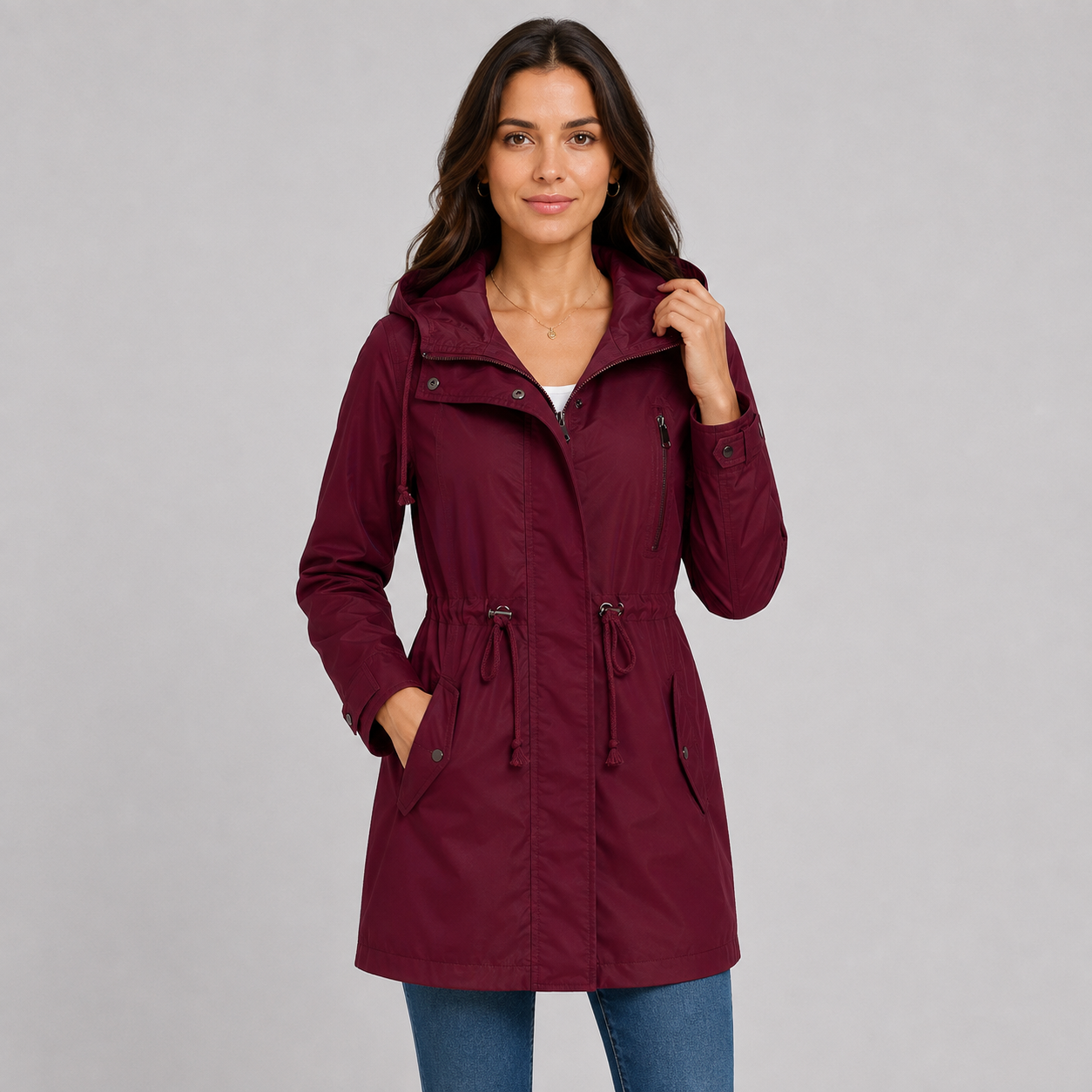 Montviro | Women’s Lightweight Hooded Windbreaker – Cotton Blend Jacket