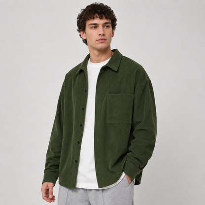 Montviro | Men’s Casual Button Down Shirt Loose Fit Solid Color