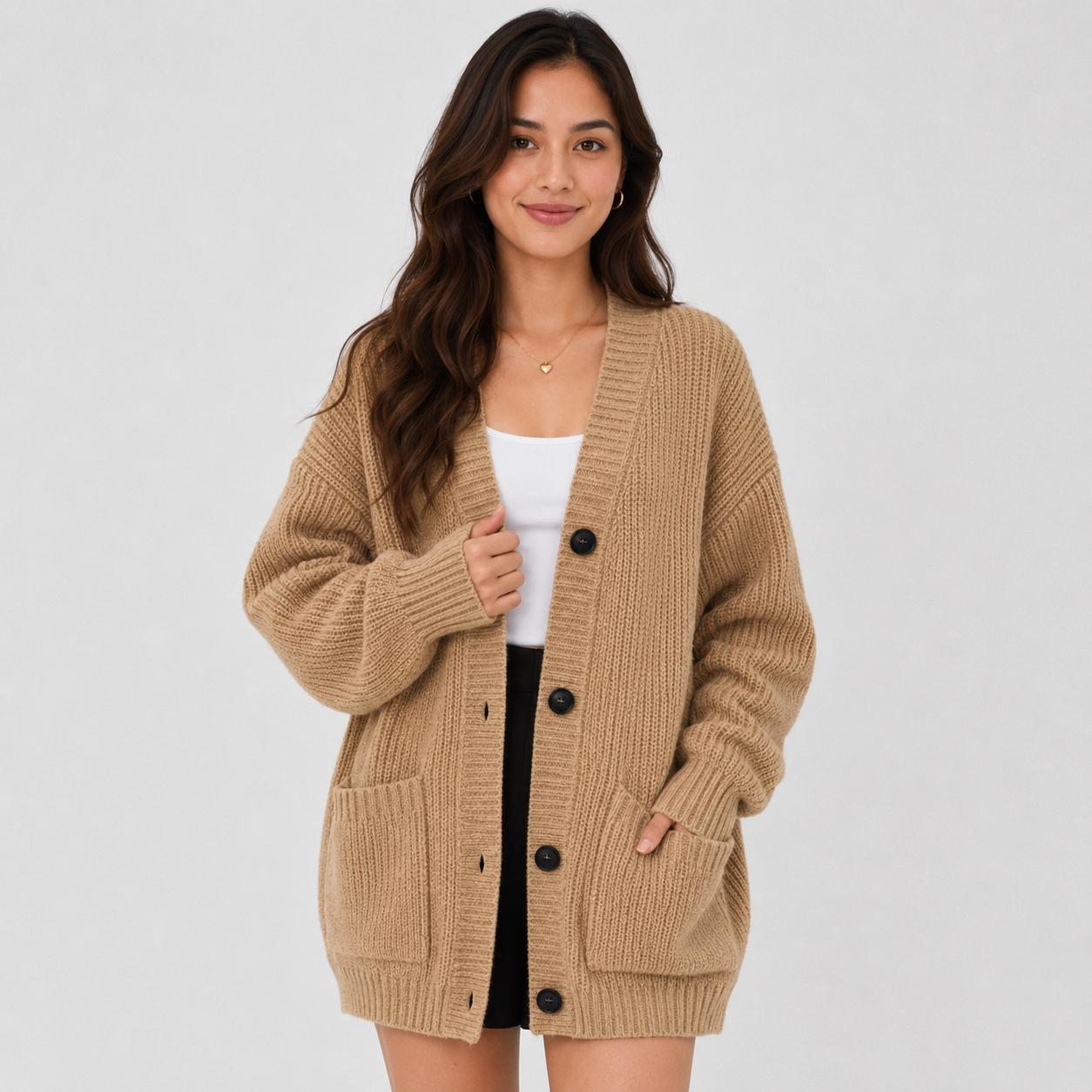 Montviro | Women’s Cardigan V-Neck Knit Single Button Classic Fit