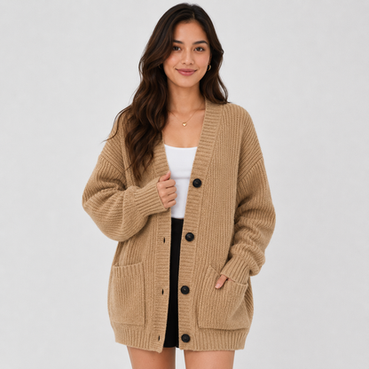 Montviro | Women’s Cardigan V-Neck Knit Single Button Classic Fit