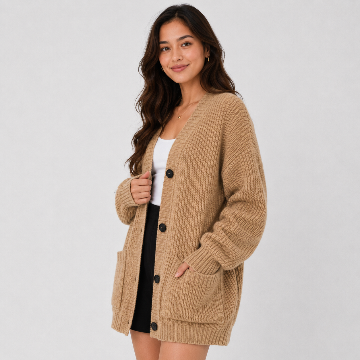 Montviro | Women’s Cardigan V-Neck Knit Single Button Classic Fit