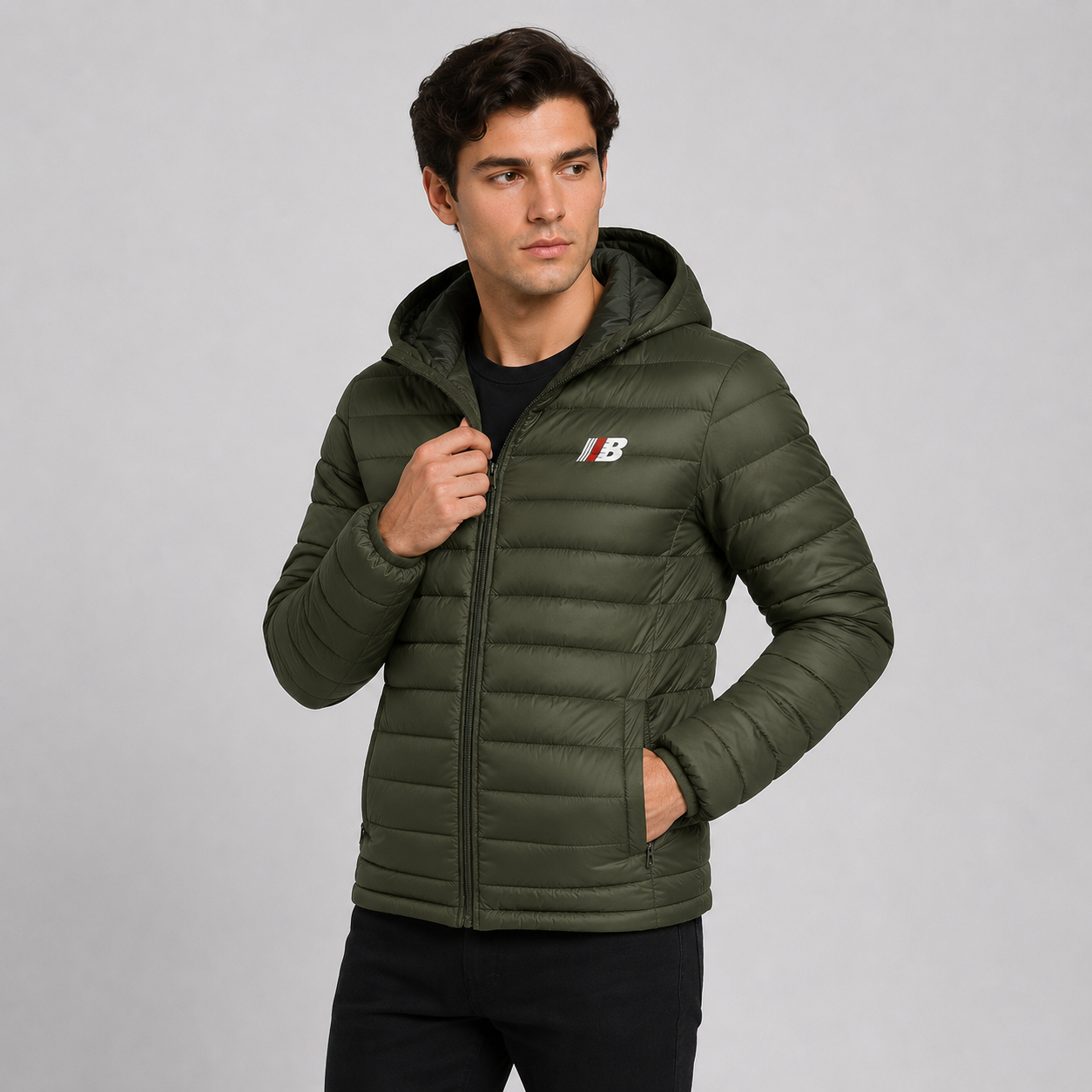 Montviro | Men's Quilted Hooded Jacket - Warm Winter Full Zip