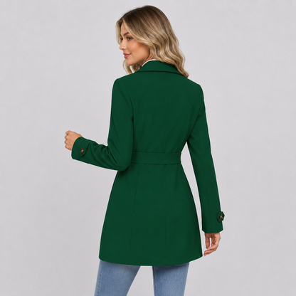 Montviro | Women’s Tweed Coat – Double Breasted Fall Winter Jacket