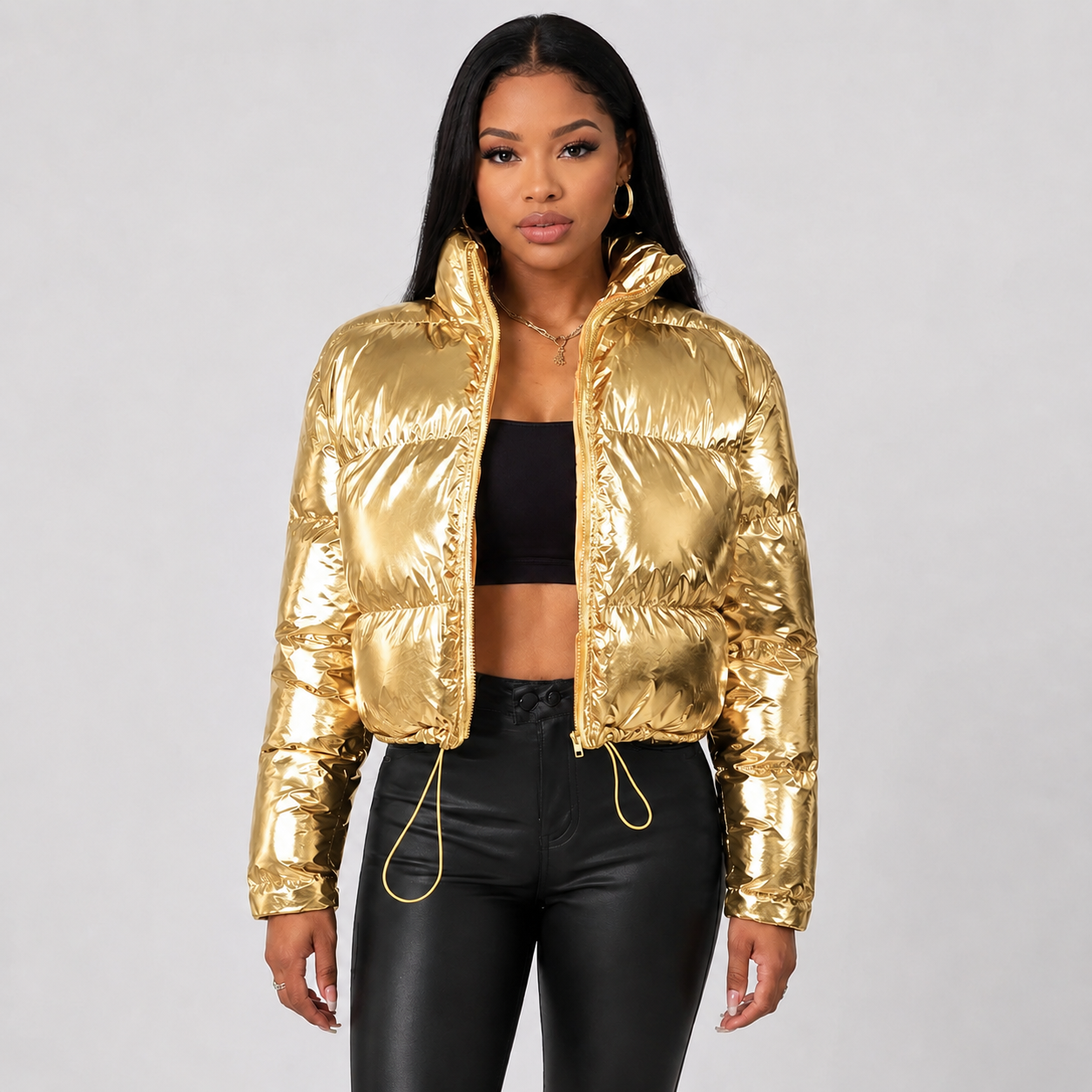 Montviro | Women's Winter Jacket – Thickened Full Zip Short Coat – Long Sleeve