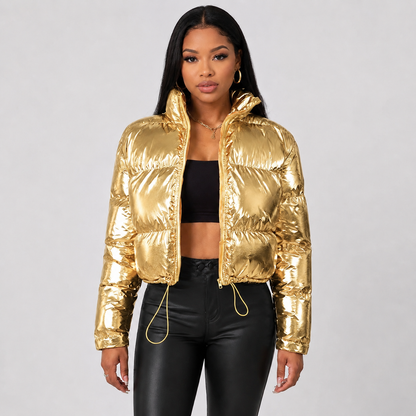 Montviro | Women's Winter Jacket – Thickened Full Zip Short Coat – Long Sleeve