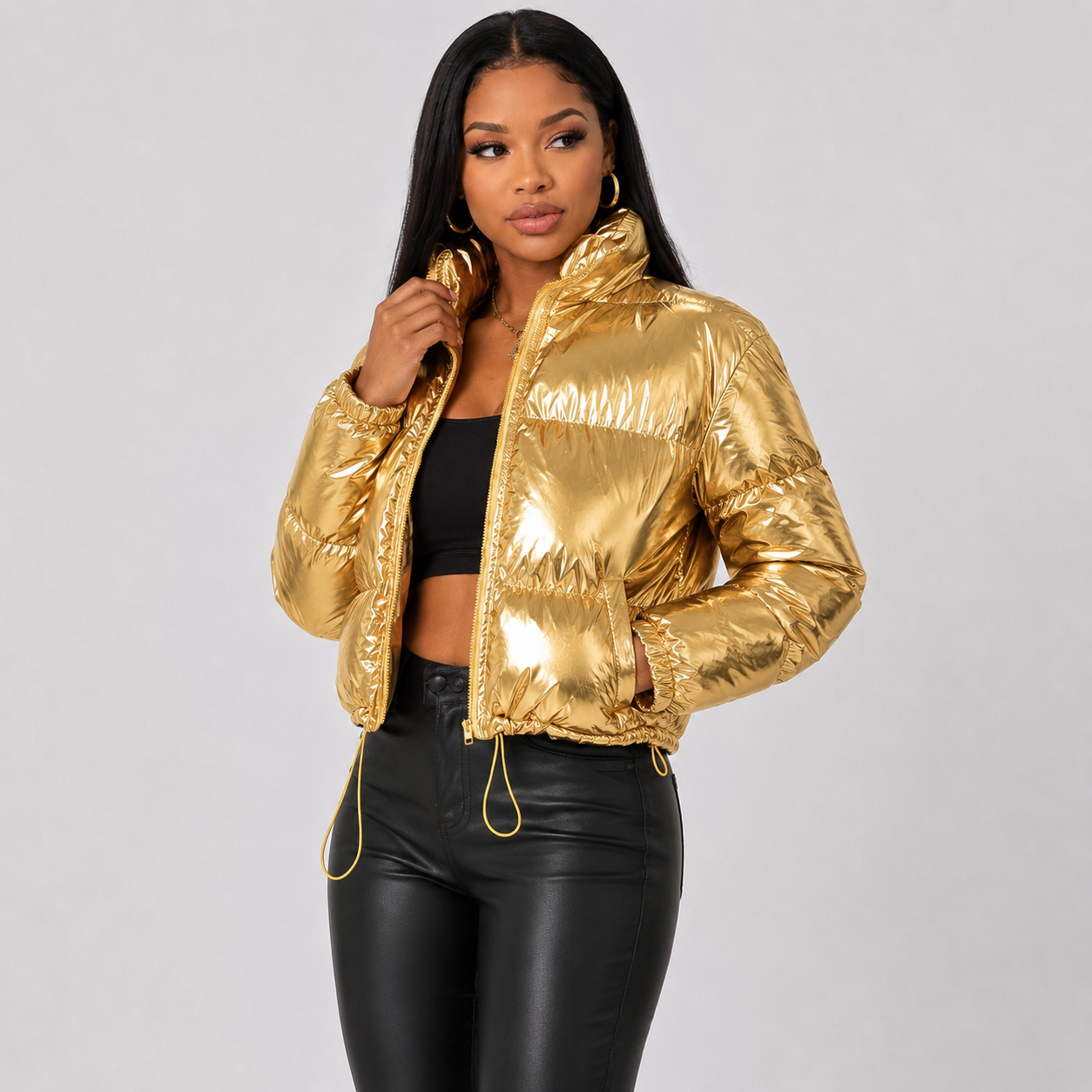Montviro | Women's Winter Jacket – Thickened Full Zip Short Coat – Long Sleeve