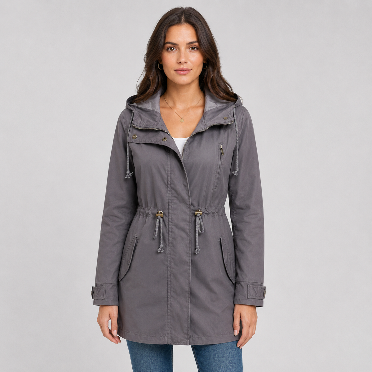 Montviro | Women’s Lightweight Hooded Windbreaker – Cotton Blend Jacket