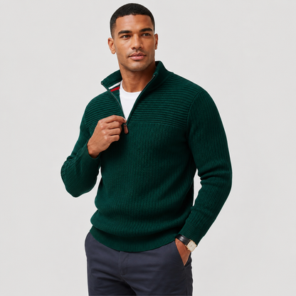Montviro | Men’s Half Zip Sweater Viscose Knit Regular Fit