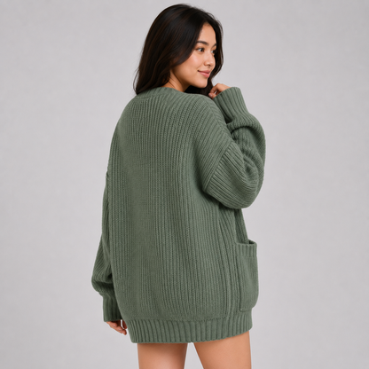 Montviro | Women’s Cardigan V-Neck Knit Single Button Classic Fit