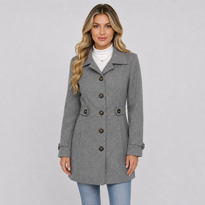 Montviro | Women’s Tweed Coat – Double Breasted Fall Winter Jacket