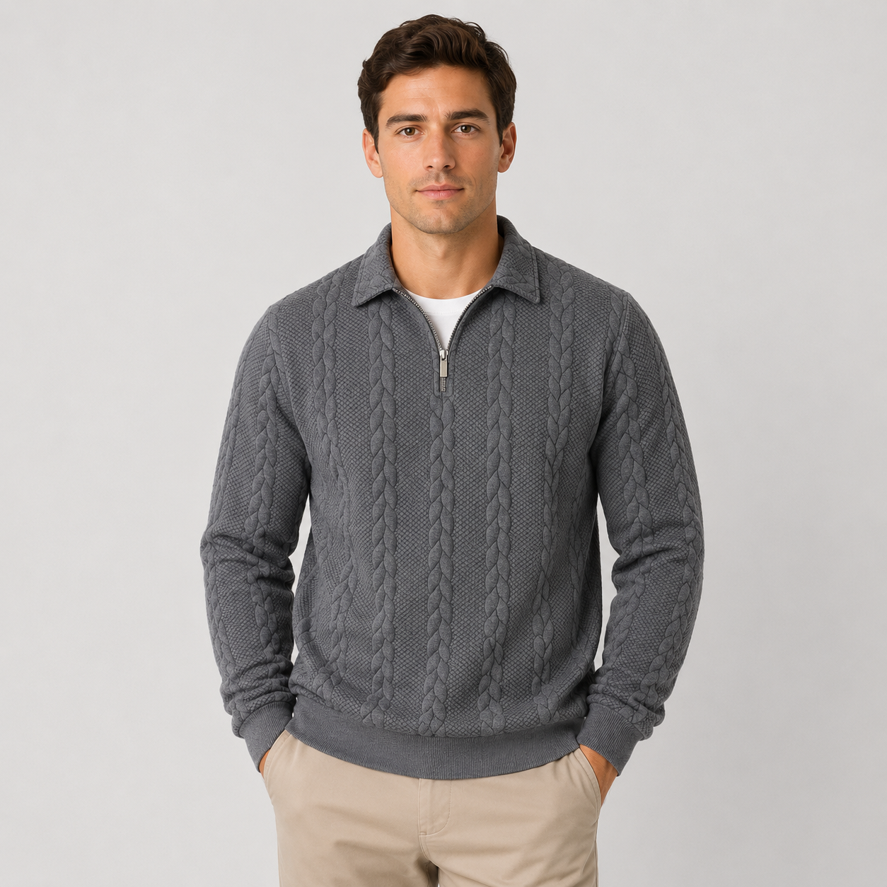 Montviro | Men's Quarter-Zip Sweater – Knit Pullover for Fall & Winter