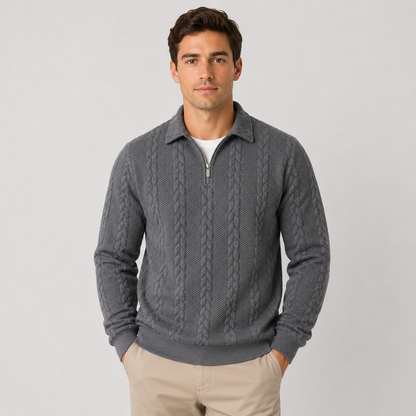 Montviro | Men's Quarter-Zip Sweater – Knit Pullover for Fall & Winter