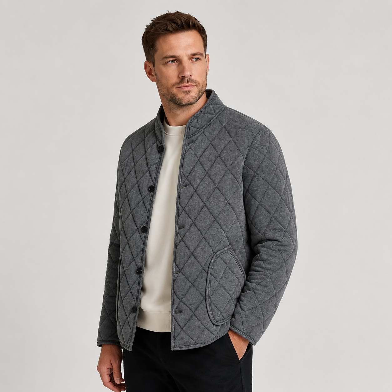 Montviro | Men's Winter Padded Jacket - Warm Quilted Stand Collar Coat