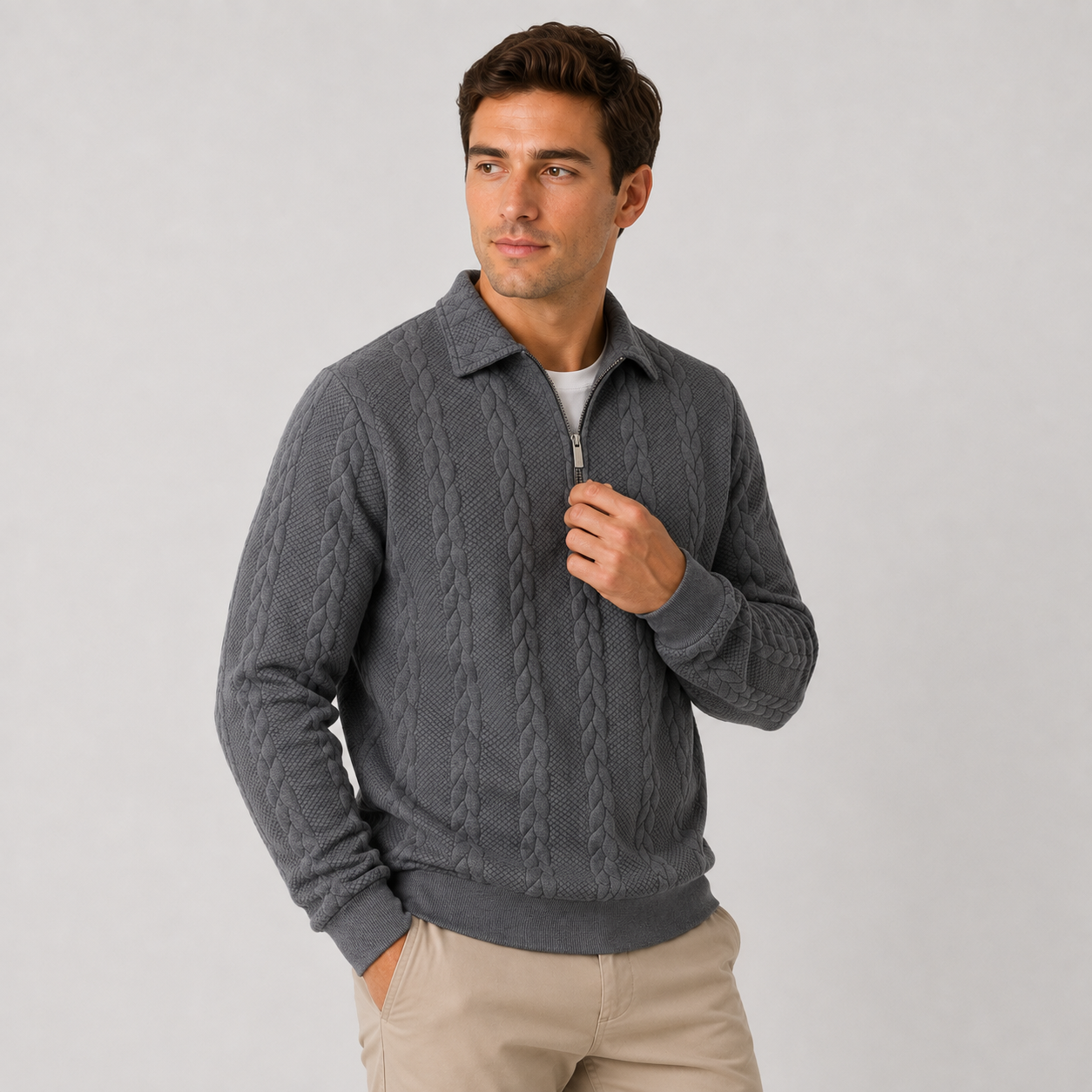 Montviro | Men's Quarter-Zip Sweater – Knit Pullover for Fall & Winter