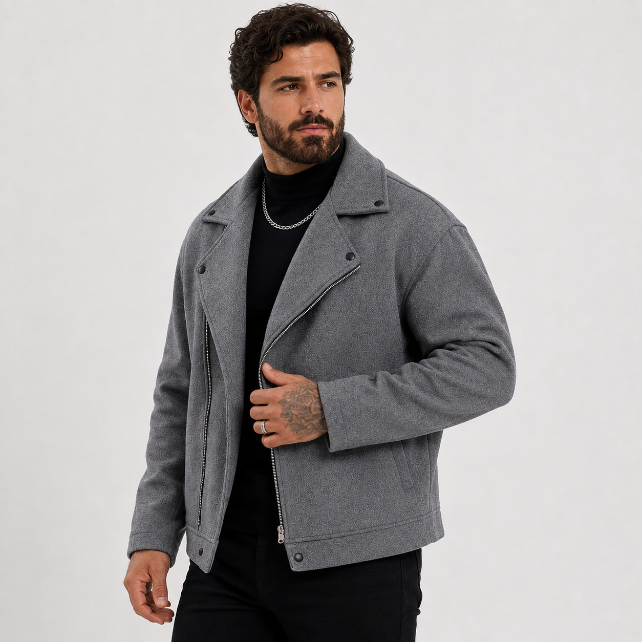 Montviro | Men’s Fleece Jacket Lapel Collar Regular Fit Casual
