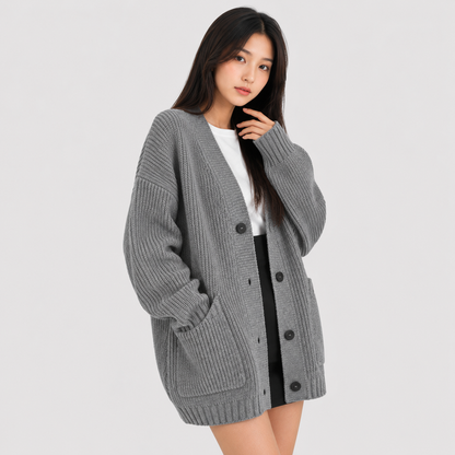 Montviro | Women’s Cardigan V-Neck Knit Single Button Classic Fit