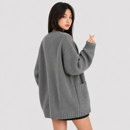 Montviro | Women’s Cardigan V-Neck Knit Single Button Classic Fit