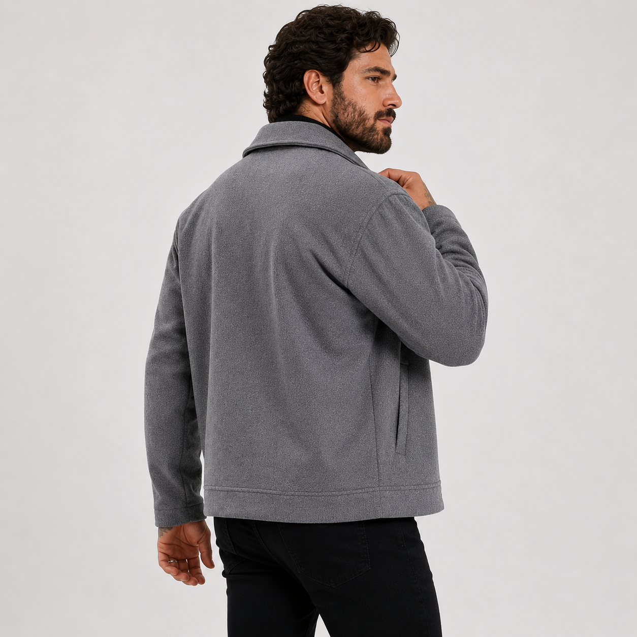 Montviro | Men’s Fleece Jacket Lapel Collar Regular Fit Casual