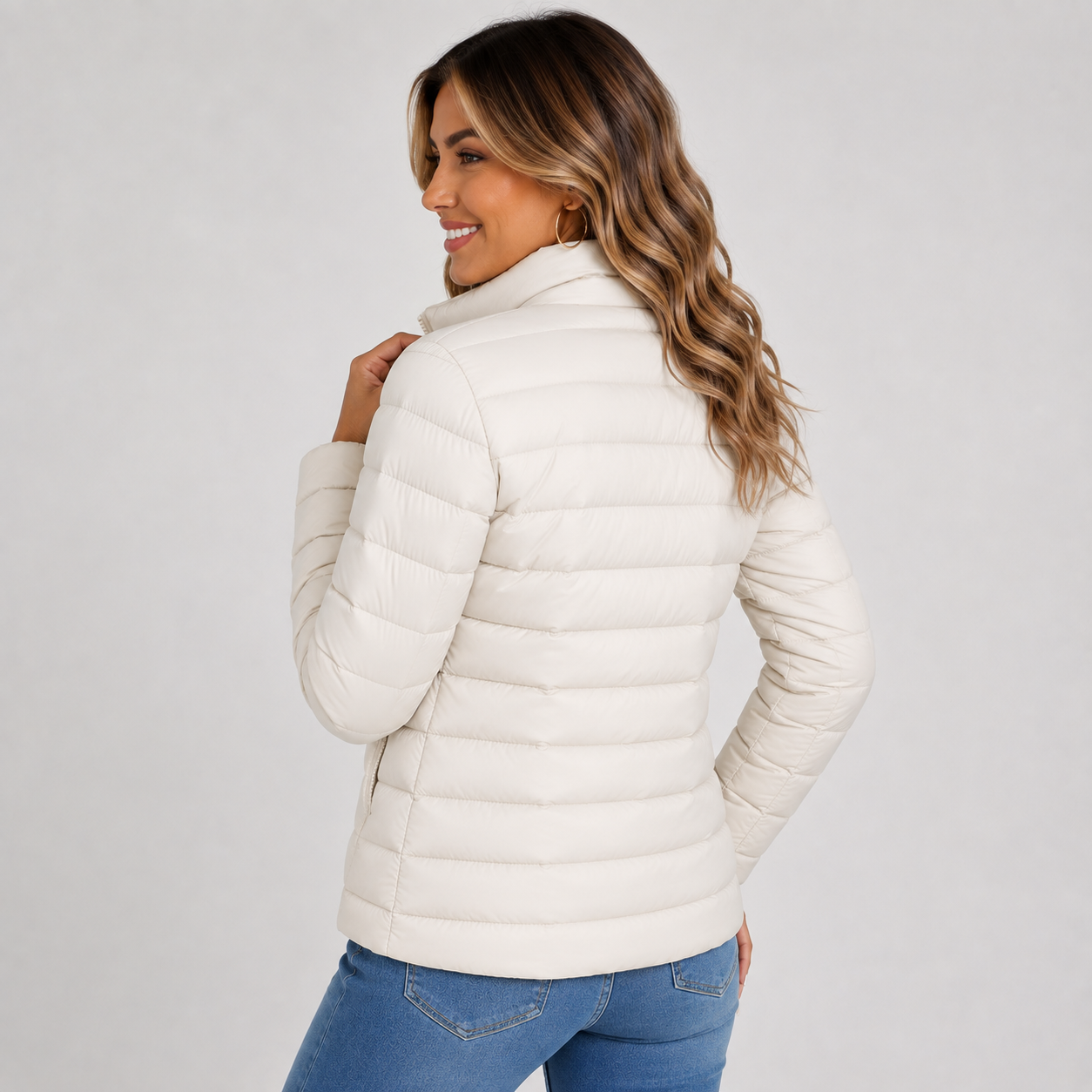 Montviro | Women's Lightweight Puffer Jacket - Warm High Neck Zip Front