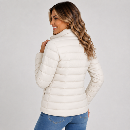 Montviro | Women's Lightweight Puffer Jacket - Warm High Neck Zip Front