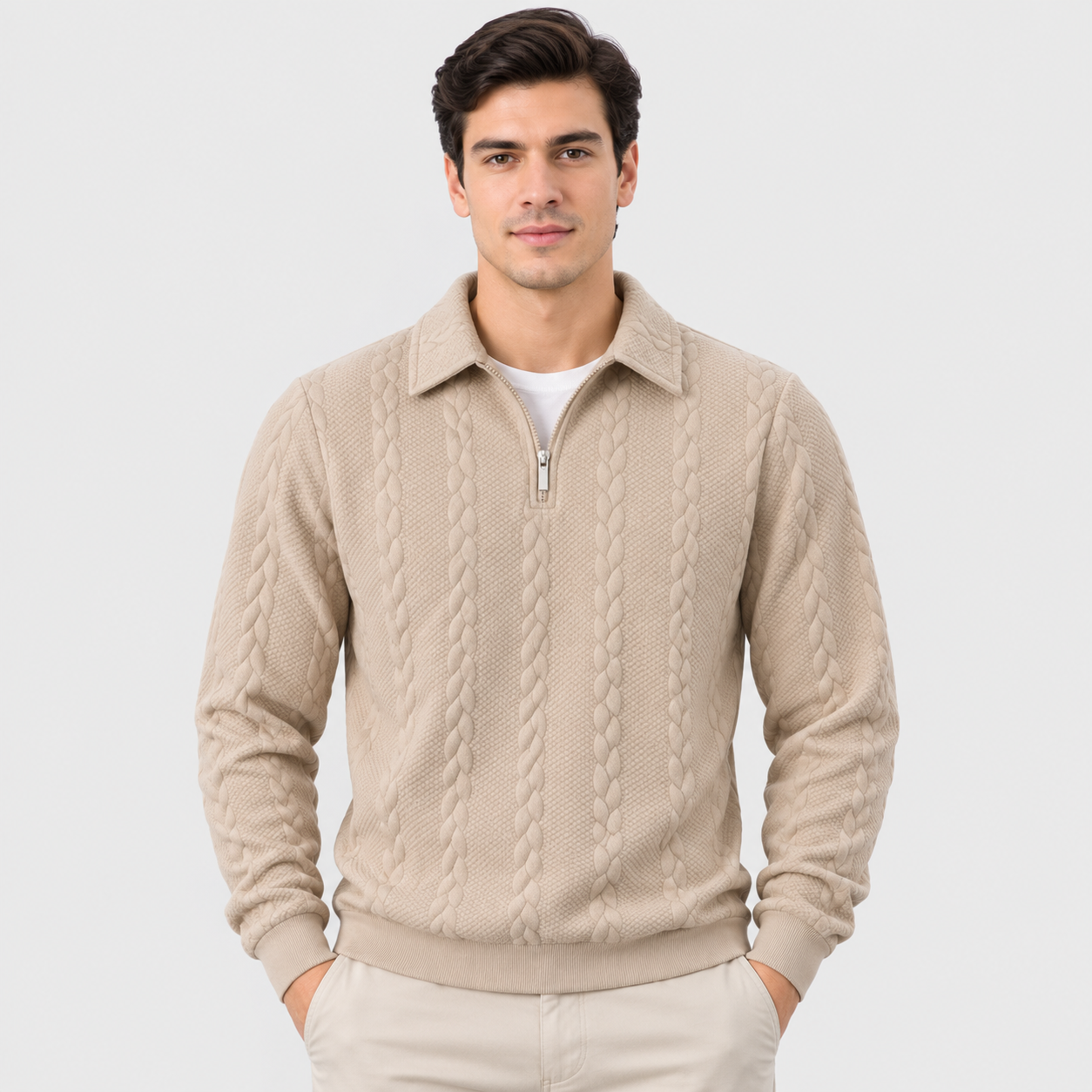 Montviro | Men's Quarter-Zip Sweater – Knit Pullover for Fall & Winter