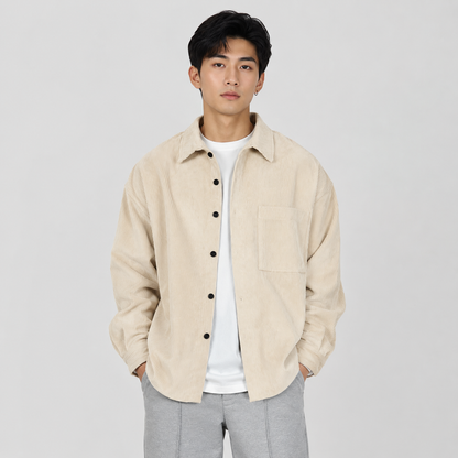 Montviro | Men’s Casual Button Down Shirt Loose Fit Solid Color