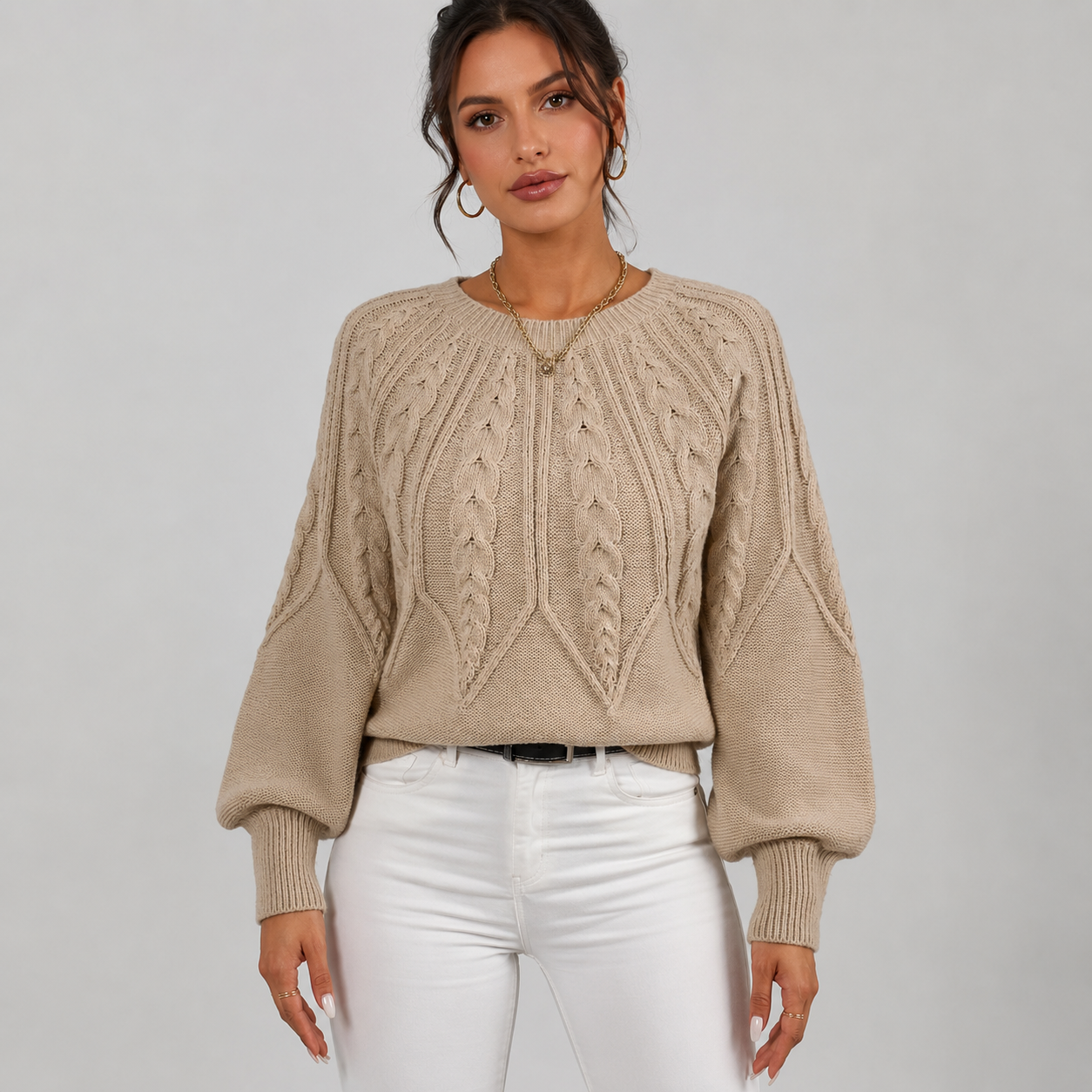 Montviro | Women's Plus Size Sweater – High Stretch Knit Fall Winter Pullover
