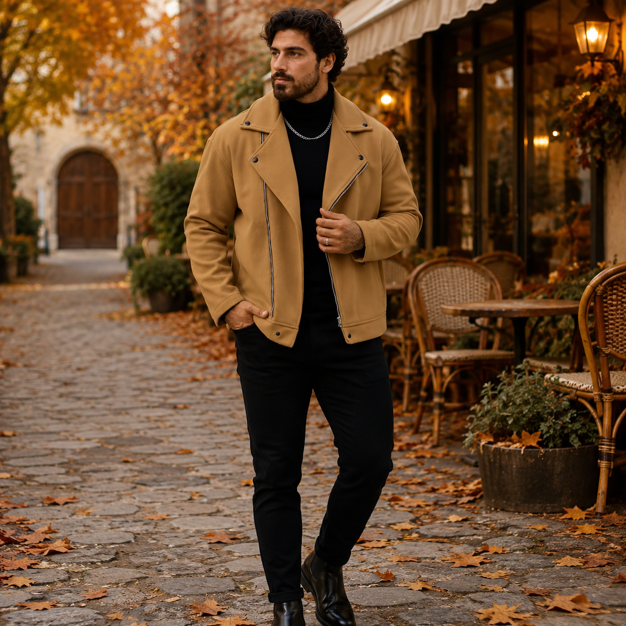 Montviro | Men’s Fleece Jacket Lapel Collar Regular Fit Casual
