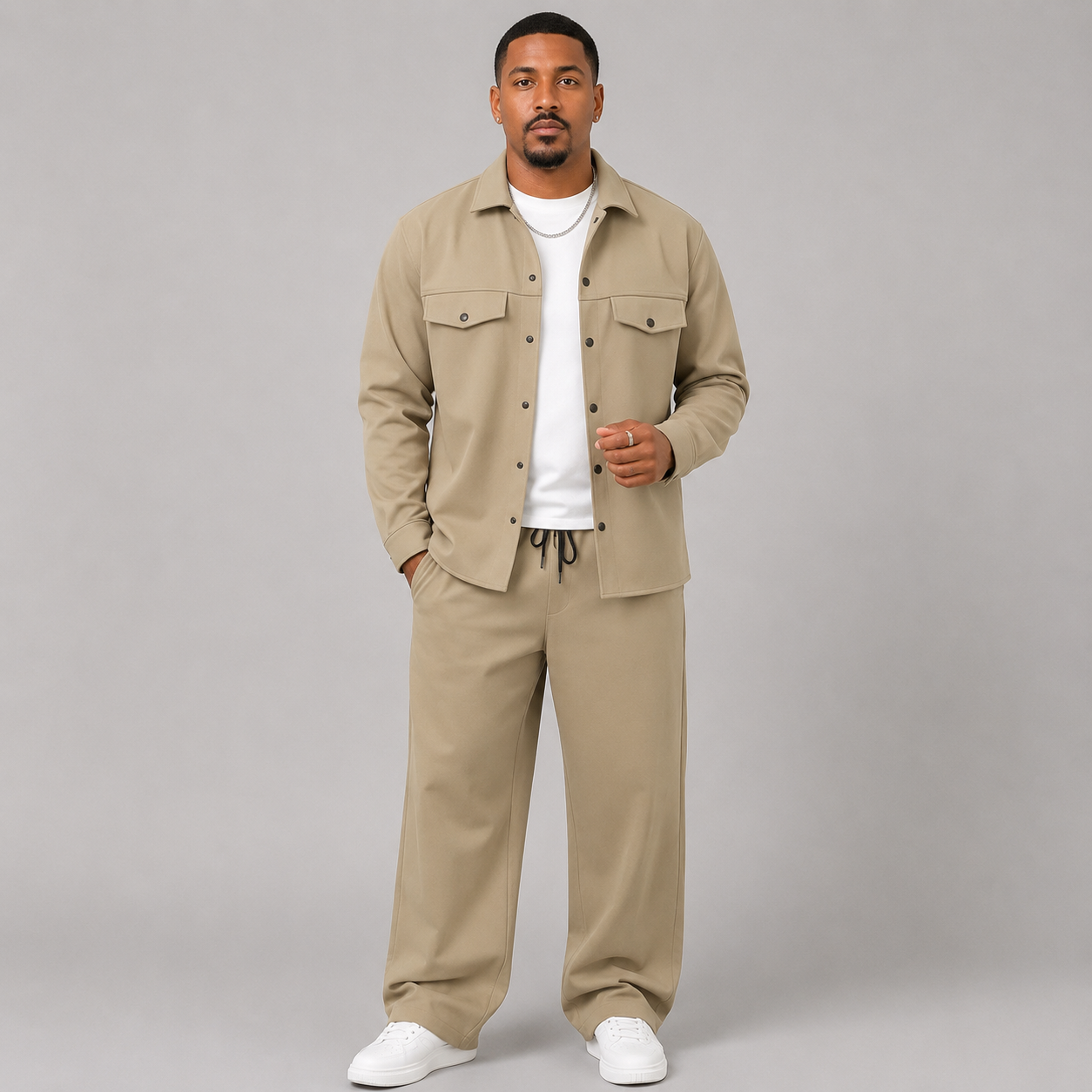 Montviro | Men's Knit Jacket & Pants Set, Regular Fit, Smart Casual
