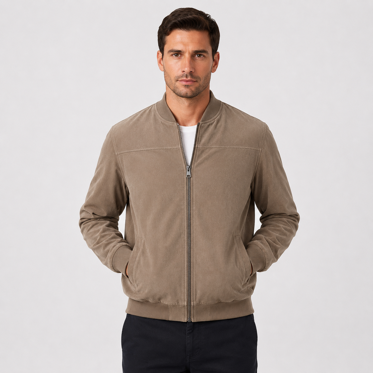 Montviro | Men's Jacket Stand Collar Regular Fit Zip-Up Casual