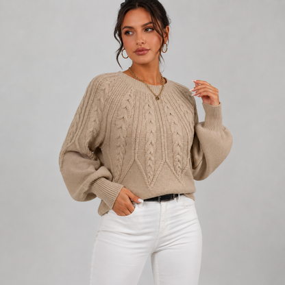 Montviro | Women's Plus Size Sweater – High Stretch Knit Fall Winter Pullover