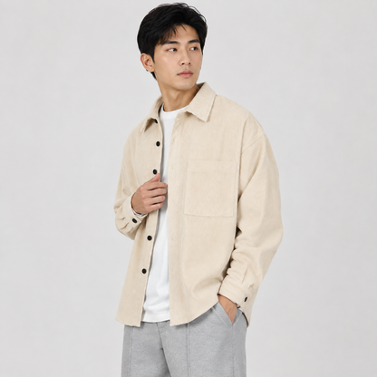Montviro | Men’s Casual Button Down Shirt Loose Fit Solid Color
