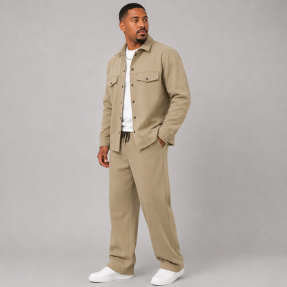 Montviro | Men's Knit Jacket & Pants Set, Regular Fit, Smart Casual
