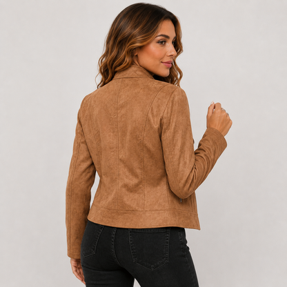 Montviro | Women’s Biker Jacket – Stand Collar Plus Size