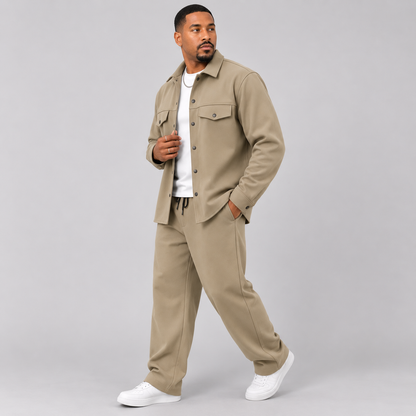 Montviro | Men's Knit Jacket & Pants Set, Regular Fit, Smart Casual