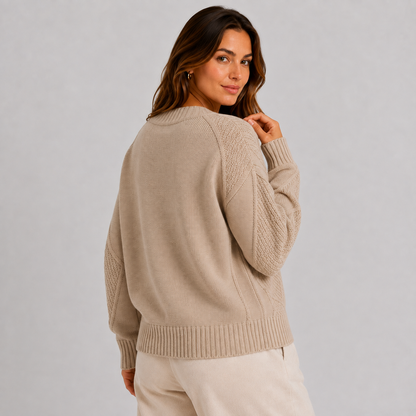 Montviro | Women’s Cardigan Cable Knit Button Front V-Neck Sweater