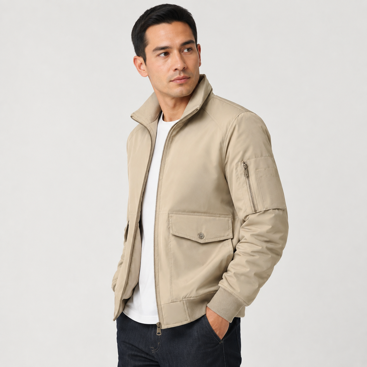 Montviro | Men’s Bomber Jacket – Multi-Pocket Zip-Up Regular Fit