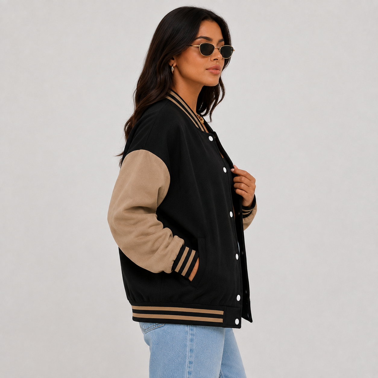 Montviro | Women's Varsity Jacket Long Sleeve Letter Graphic Fall Jacket