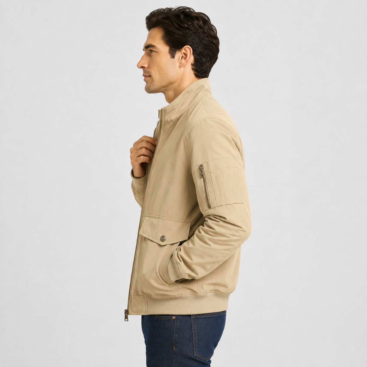 Montviro | Men's Bomber Jacket – Thickened Woven Fabric, Regular Fit