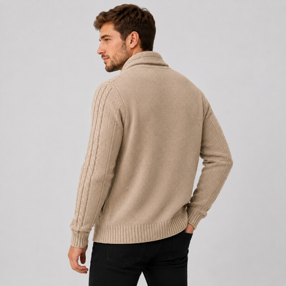 Montviro | Men's Cable Knit Cardigan – Warm Button Front Winter Sweater