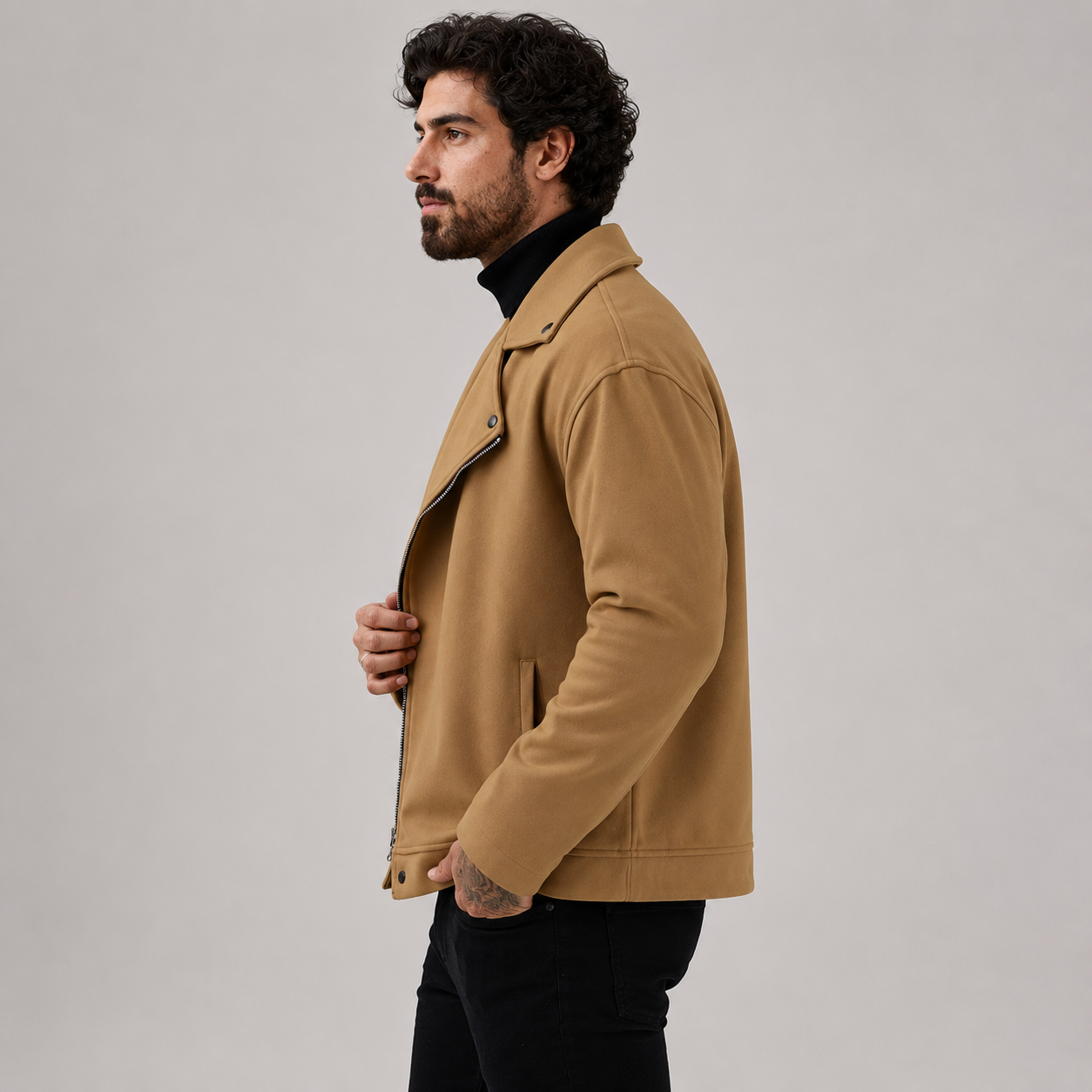 Montviro | Men’s Fleece Jacket Lapel Collar Regular Fit Casual