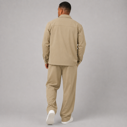 Montviro | Men's Knit Jacket & Pants Set, Regular Fit, Smart Casual