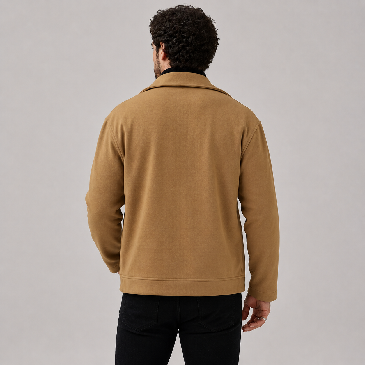 Montviro | Men’s Fleece Jacket Lapel Collar Regular Fit Casual