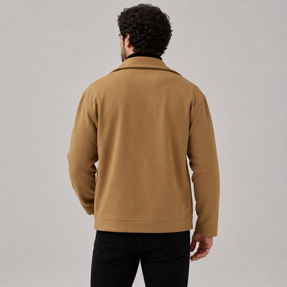 Montviro | Men’s Fleece Jacket Lapel Collar Regular Fit Casual