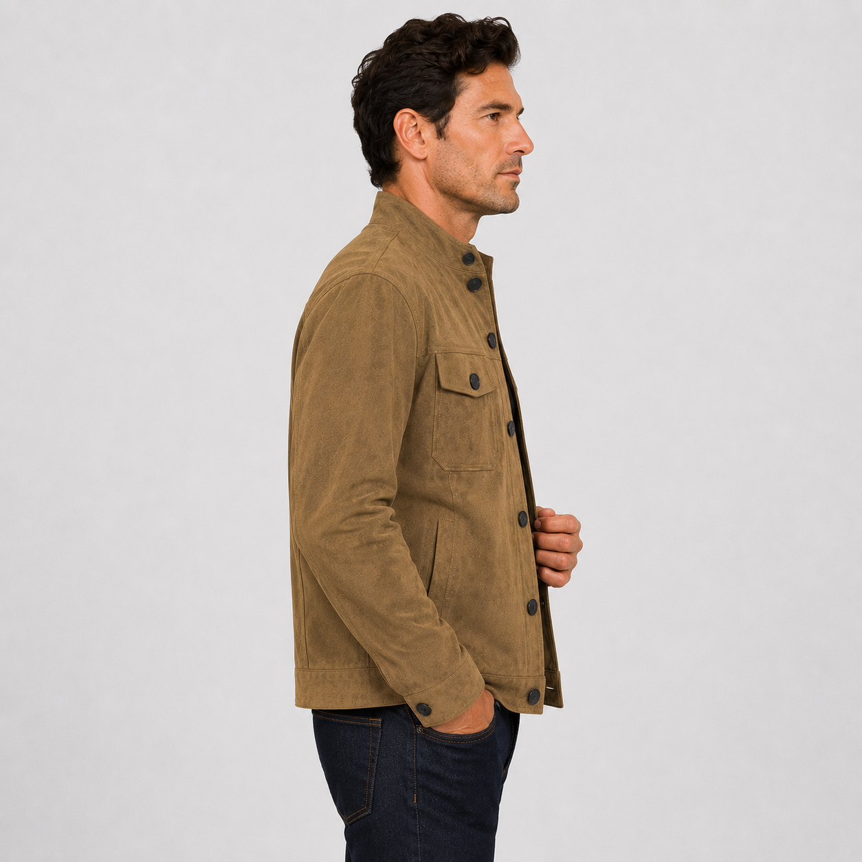 Montviro | Men's Casual Jacket Stand Collar Button Front
