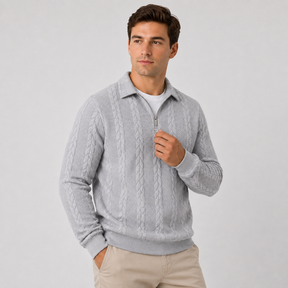 Montviro | Men's Quarter-Zip Sweater – Knit Pullover for Fall & Winter