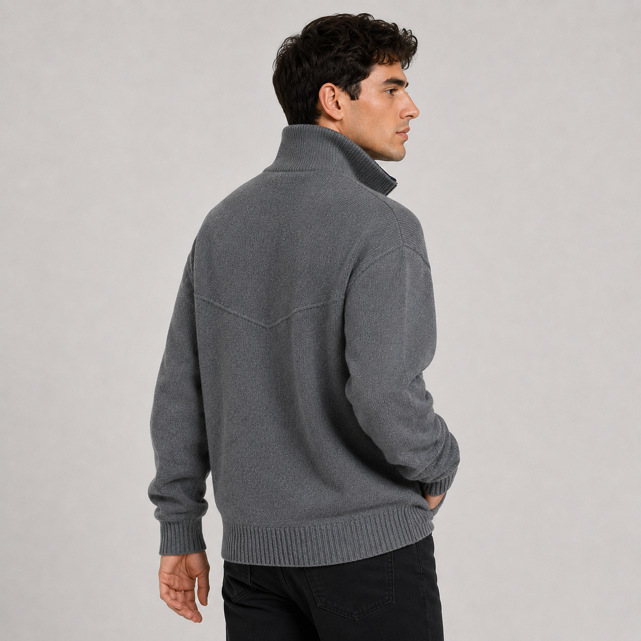Montviro | Men's Knit Zip Cardigan Stand Collar Regular Fit Fall Winter