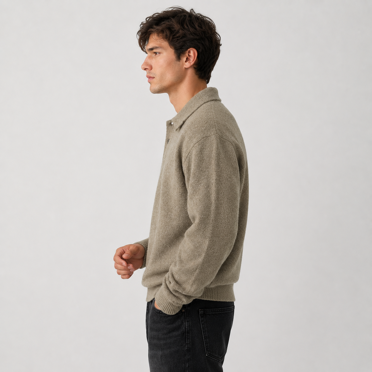 Montviro | Men's Polo Sweater Knit Long Sleeve Comfort Regular Fit